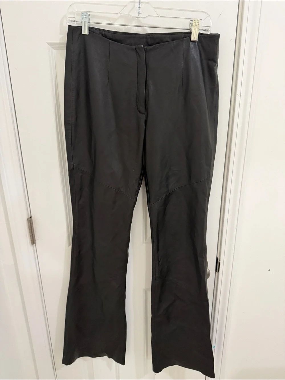 Wilsons Leather Black Leather Flare Boot Cut Pants